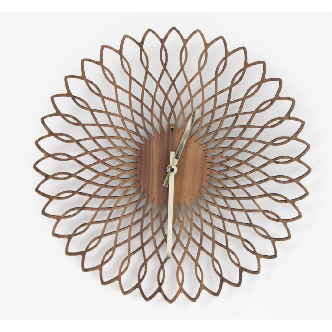 Laser cut spirograph clock - Denvers Designs - contemporary craft in wood