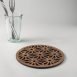 Asanoha pattern walnut drinks coasters, geometric design