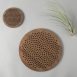 Sunflower pattern walnut drinks coasters, phyllotaxis spiral