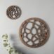 Voronoi cell pattern coasters in genuine walnut, geometry, cells