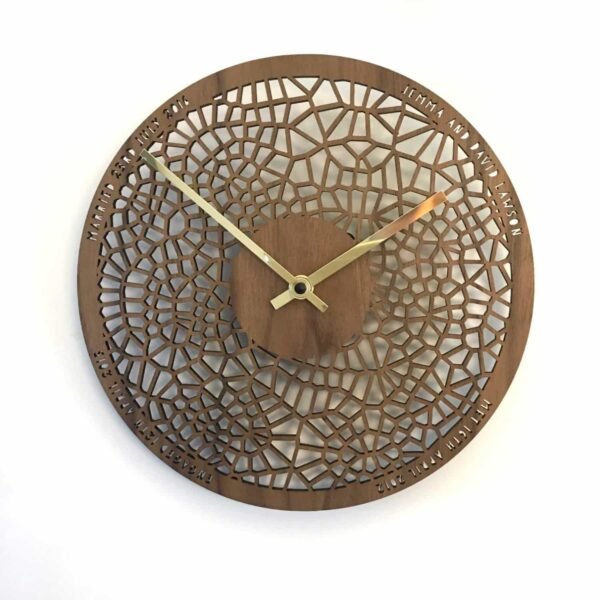 Contemporary small CELL CLOCK (20cm) - real wood veneer - Image 5